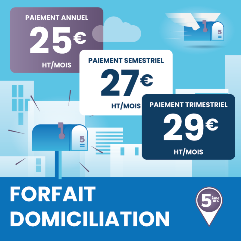 Prolongement 1 an de votre forfait de Domiciliation à Marseille 5ème