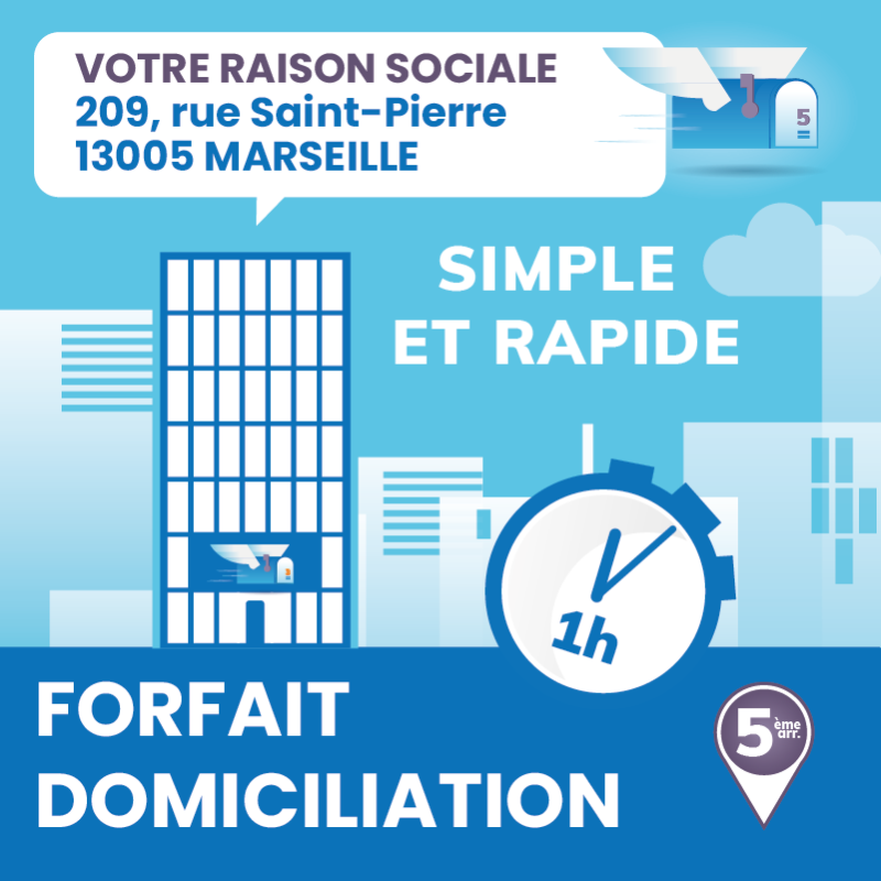 Prolongement 6 mois de votre forfait de Domiciliation à Marseille 5ème - Centre d'affaires Saint-Pierre