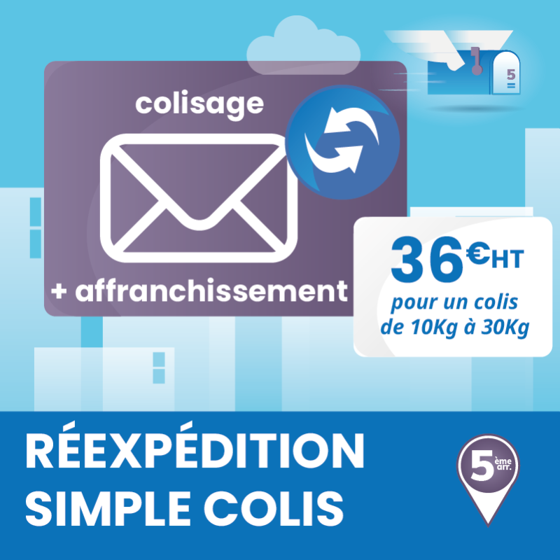 Réexpédition de colis (+ frais d'affranchissement si sup à 250g) - Domiciliation Commerciale à Marseille 4 agences