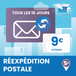 Réexpédition postale des courriers tous les 15 jours (1 mois) - Domiciliation commerciale